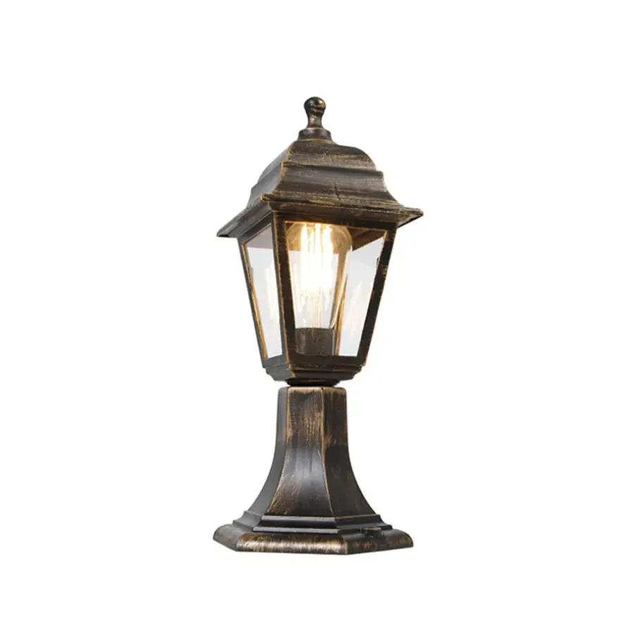 QAZQA staande buitenlampen capital goudkleurig e27