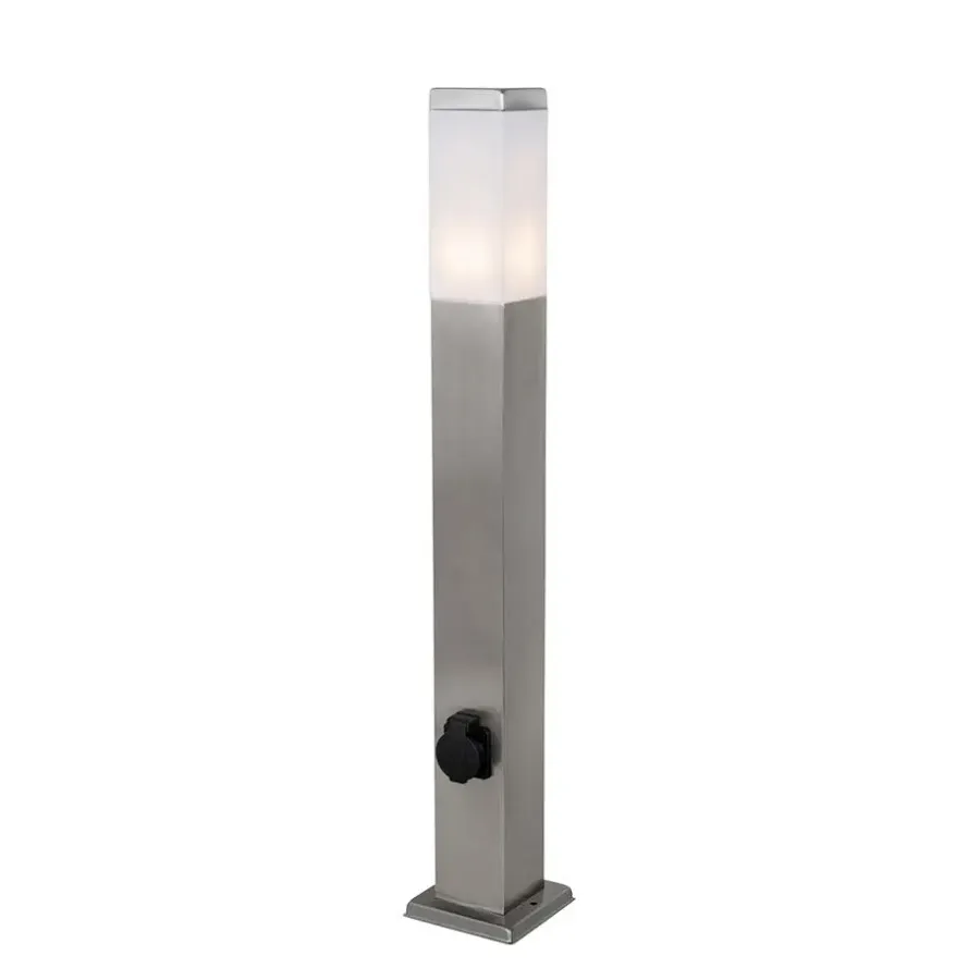Staande Lampen-QAZQA staande buitenlampen malios zilverkleurig e27