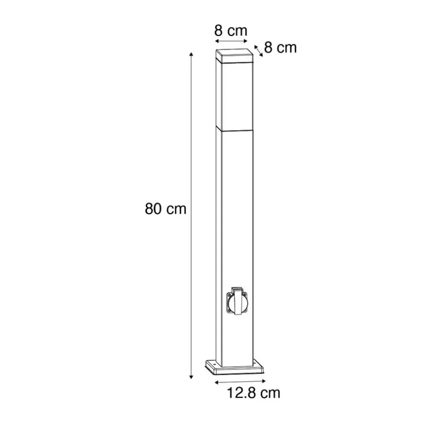 Staande Lampen-QAZQA staande buitenlampen malios zilverkleurig e27