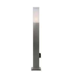 Staande Lampen-QAZQA staande buitenlampen malios zilverkleurig e27