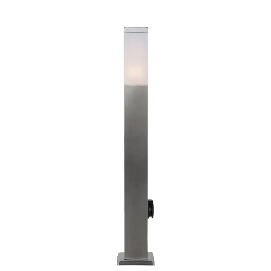 Staande Lampen-QAZQA staande buitenlampen malios zilverkleurig e27