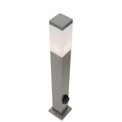 Staande Lampen-QAZQA staande buitenlampen malios zilverkleurig e27