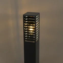 QAZQA staande buitenlampen reims zwart e27