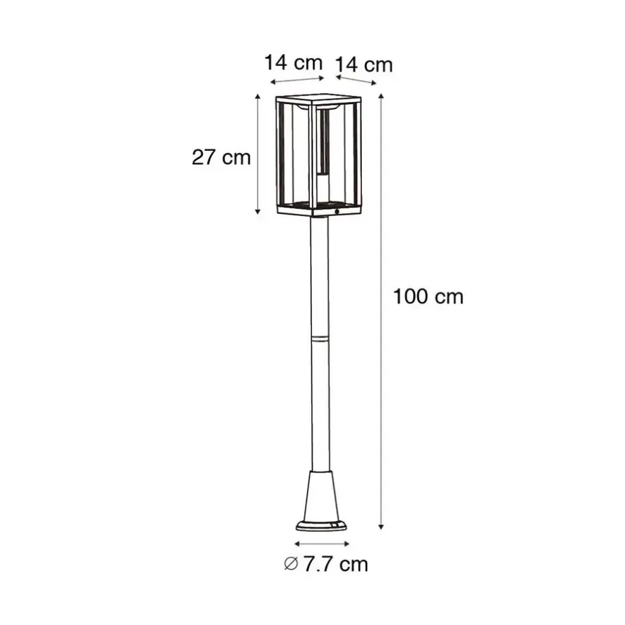 Staande Lampen-QAZQA staande buitenlampen charlois ribbed zwart