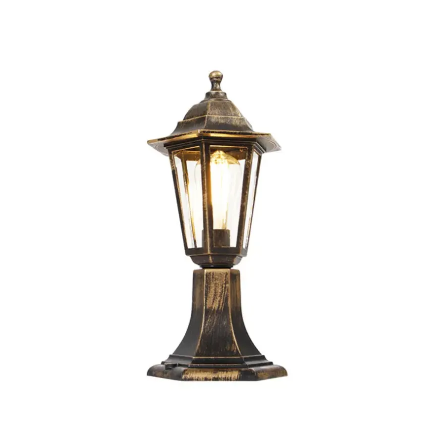 Staande Lampen-QAZQA staande buitenlampen new haven goudkleurig e27