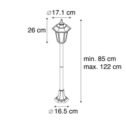 QAZQA staande buitenlampen new haven zwart e27