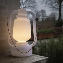 Staande Lampen-QAZQA staande buitenlampen storm wit e27