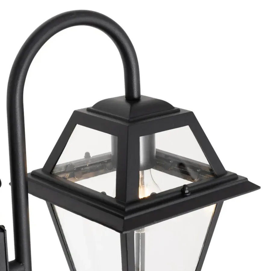 QAZQA staande buitenlampen berta zwart e27