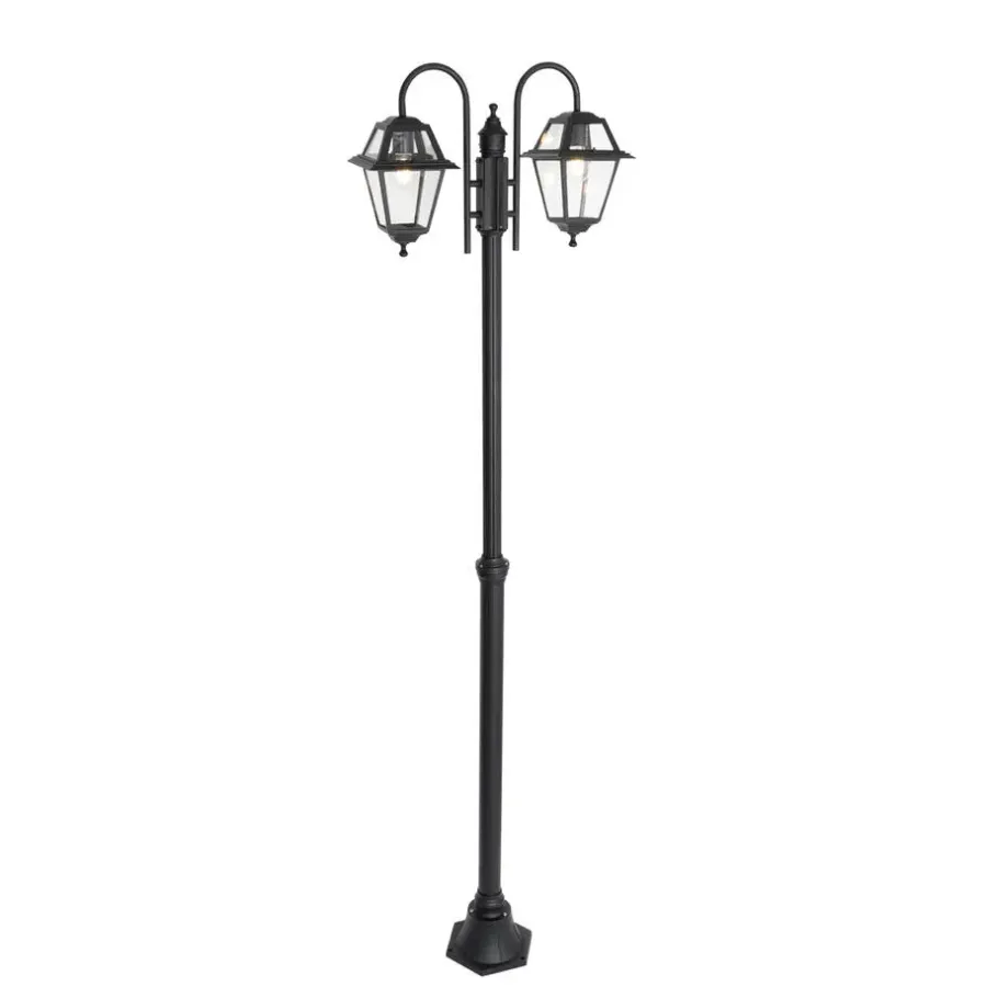 QAZQA staande buitenlampen berta zwart e27
