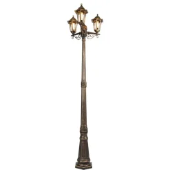 QAZQA staande buitenlampen new haven goudkleurig e27