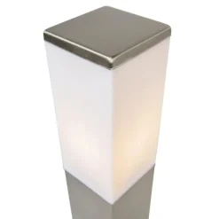 Buitenverlichting|Staande Lampen-QAZQA staande buitenlampen malios zilverkleurig e27