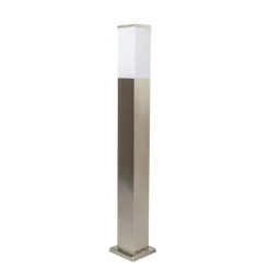 Buitenverlichting|Staande Lampen-QAZQA staande buitenlampen malios zilverkleurig e27