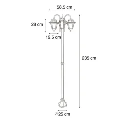 QAZQA staande buitenlampen berta zwart e27