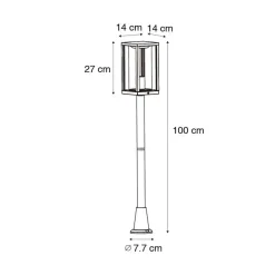 QAZQA staande buitenlampen charlois zwart e27