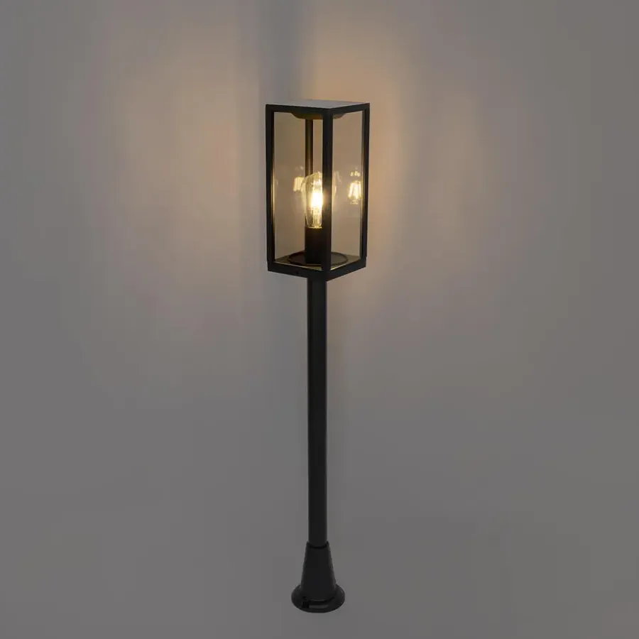 QAZQA staande buitenlampen charlois zwart e27