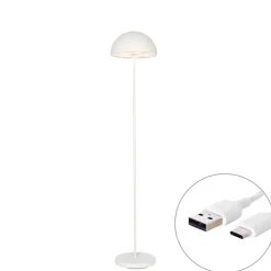 Buitenverlichting|Staande Lampen-QAZQA staande buitenlampen keira wit geïntegreerde led