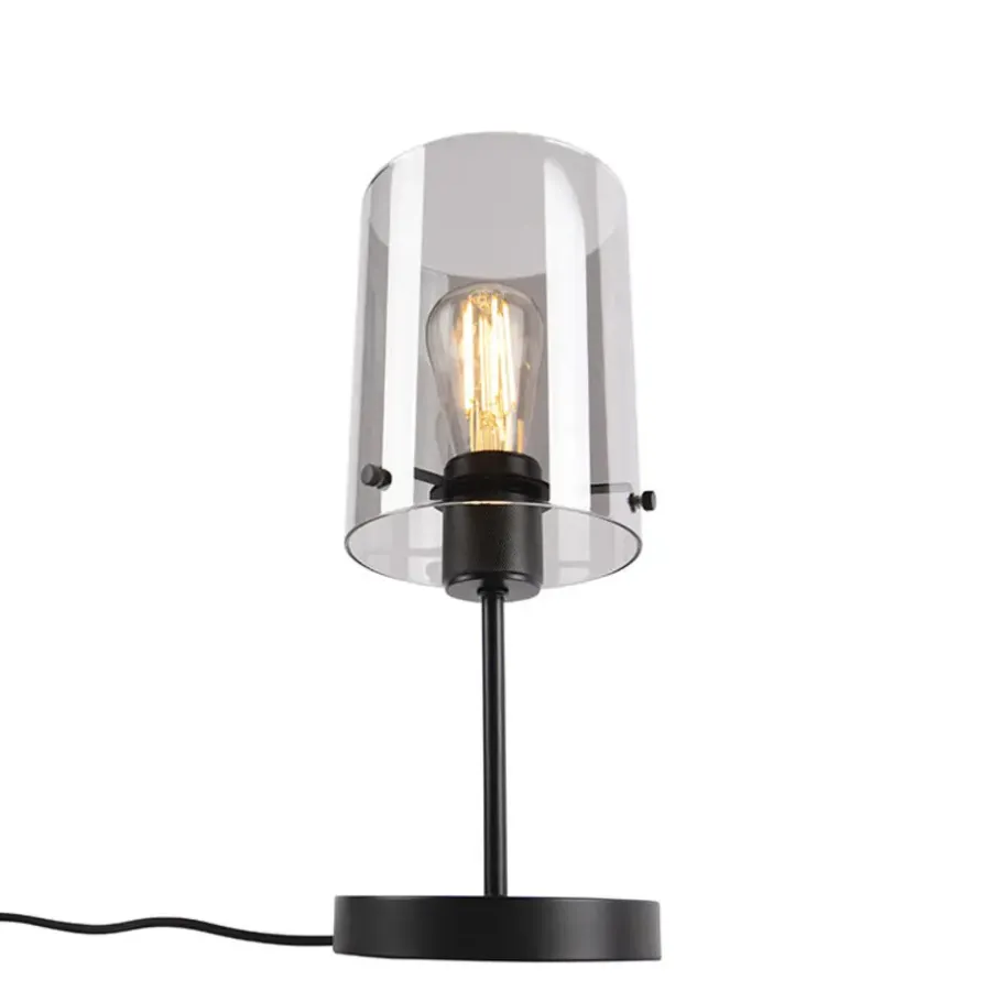 QAZQA tafellampen dome zwart e27