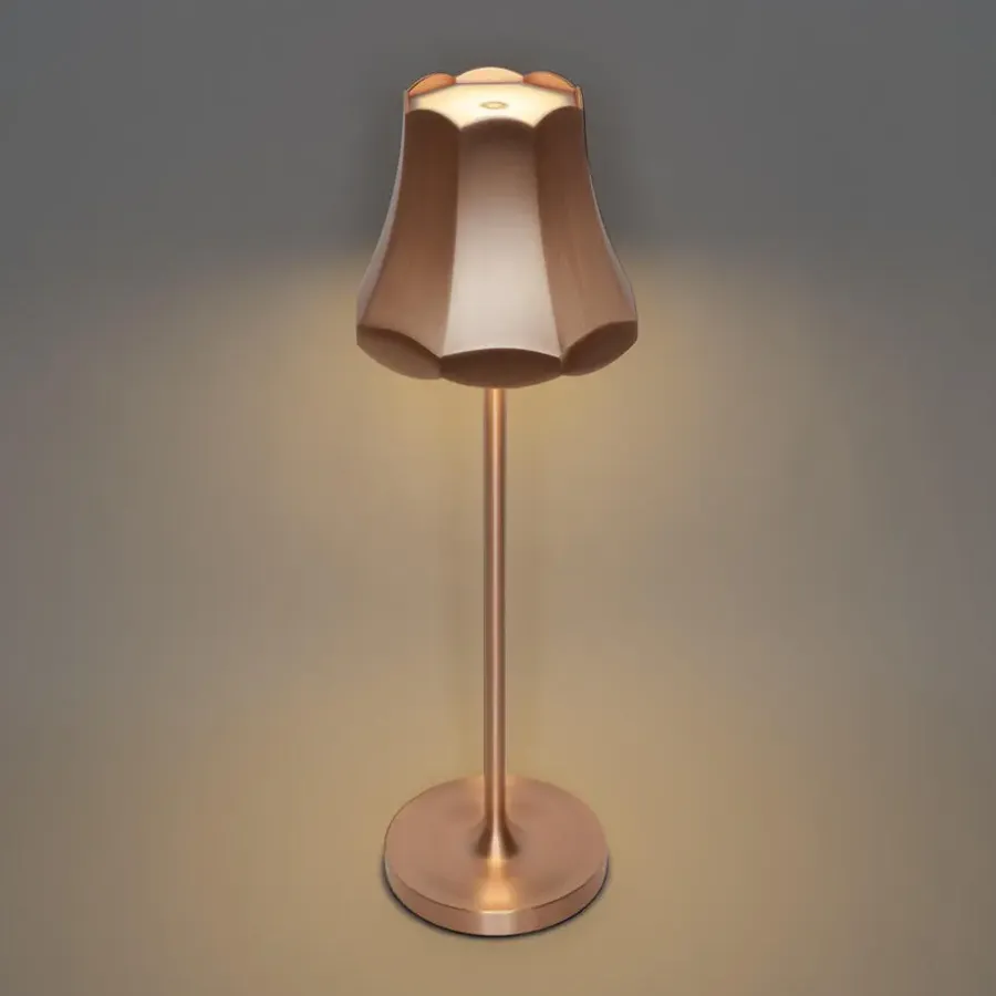 QAZQA tafellampen granny retro bruin geïntegreerde led