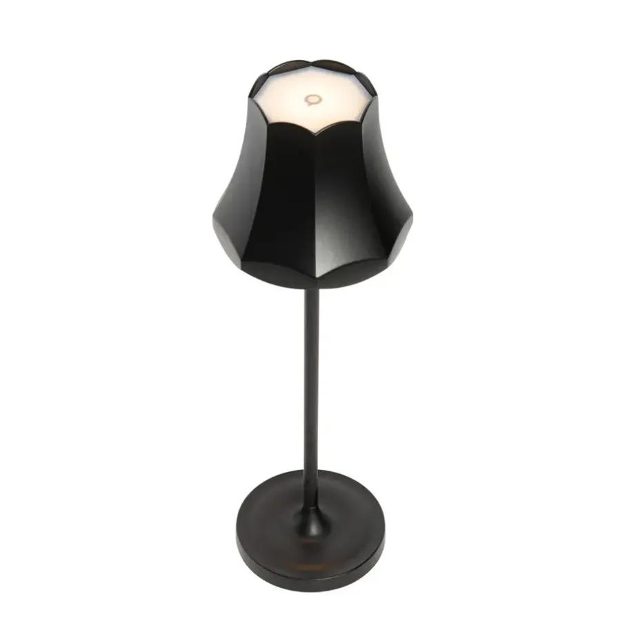Tafellampen-QAZQA tafellampen granny retro zwart geïntegreerde led