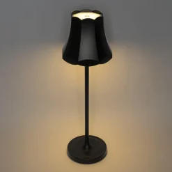 Tafellampen-QAZQA tafellampen granny retro zwart geïntegreerde led