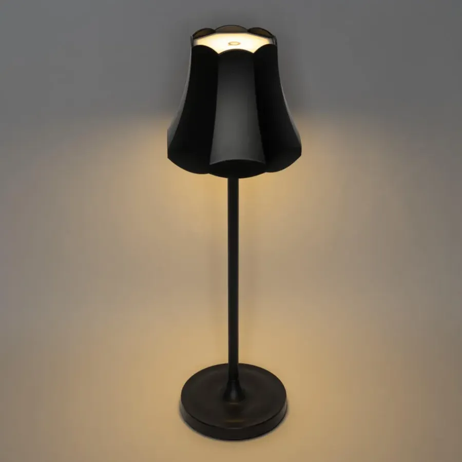 Tafellampen-QAZQA tafellampen granny retro zwart geïntegreerde led
