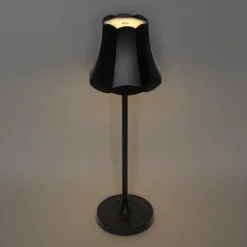 Tafellampen-QAZQA tafellampen granny retro zwart geïntegreerde led