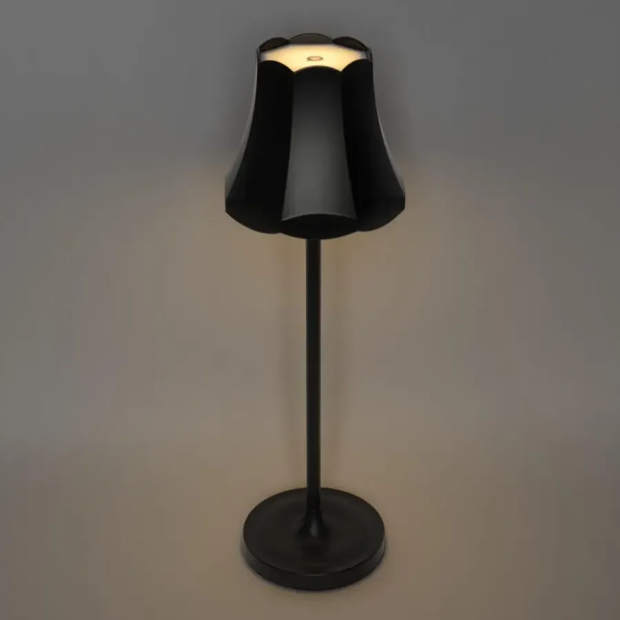 Tafellampen-QAZQA tafellampen granny retro zwart geïntegreerde led