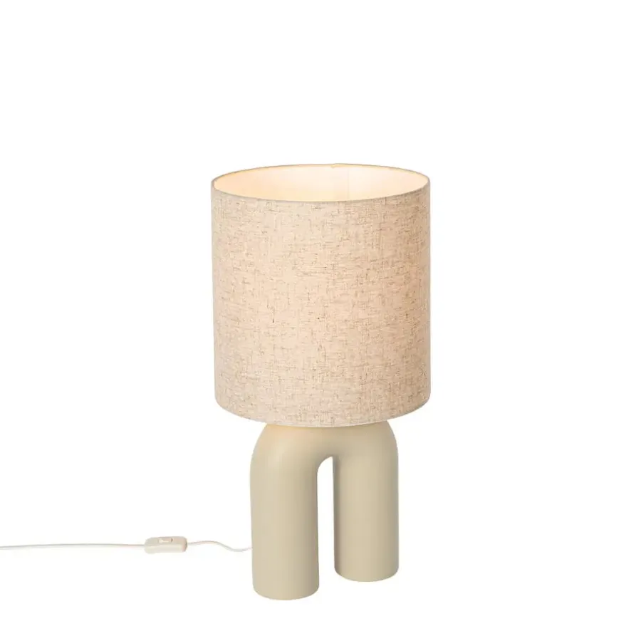 Tafellampen-QAZQA tafellampen lotti beige e27