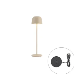 Tafellampen-QAZQA tafellampen raika beige geïntegreerde led