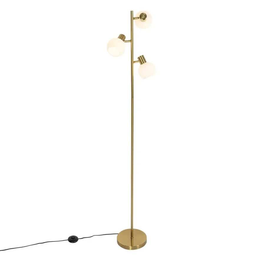Staande Lampen-QAZQA vloerlampen anouk goudkleurig e14