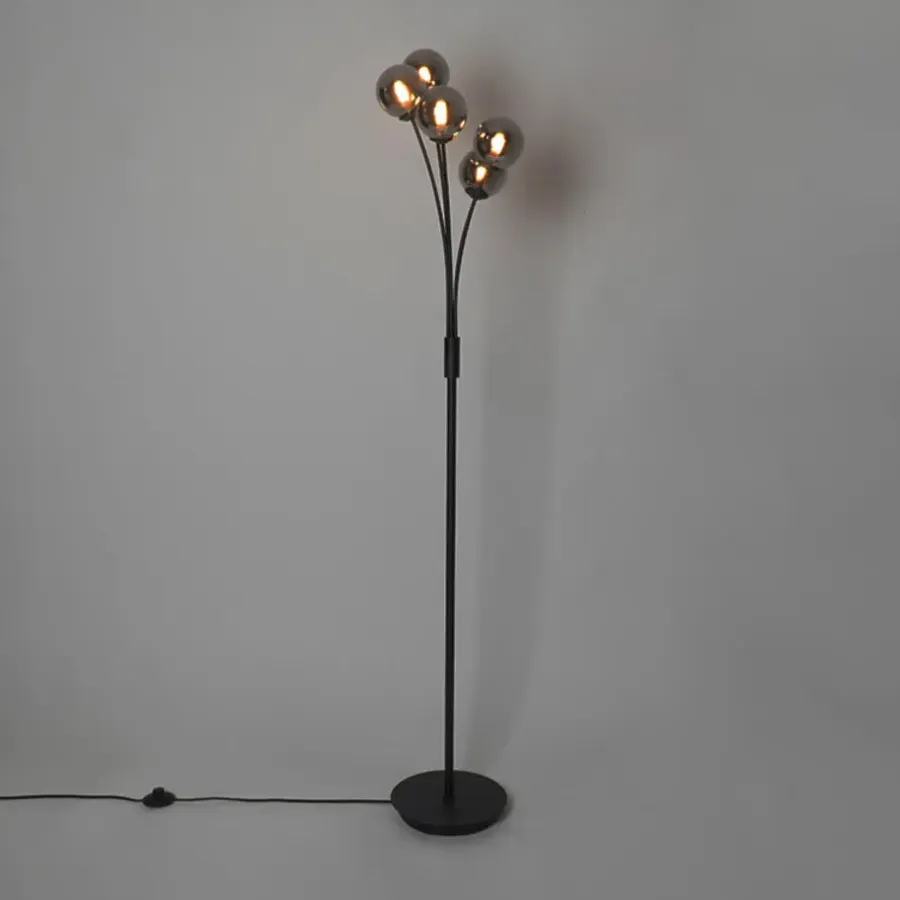 Staande Lampen-QAZQA vloerlampen athens zwart g9