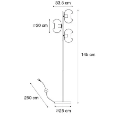 Staande Lampen-QAZQA vloerlampen ayesha zwart e27