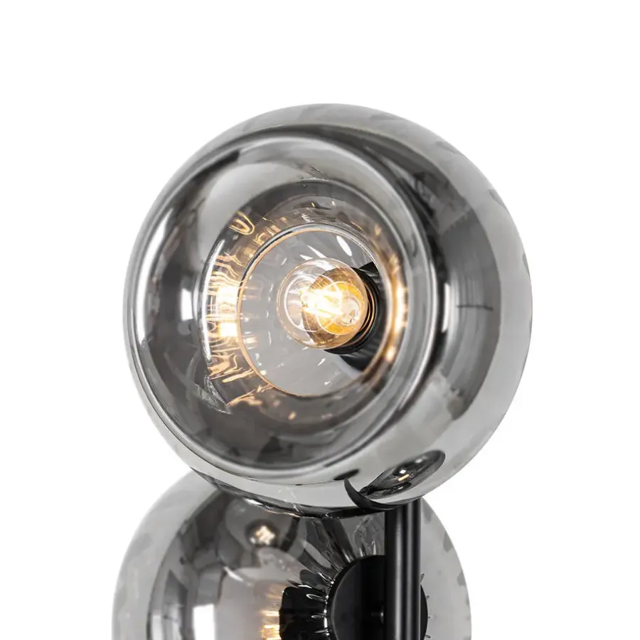 Staande Lampen-QAZQA vloerlampen ayesha zwart e27