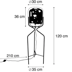 QAZQA vloerlampen bliss zwart e27