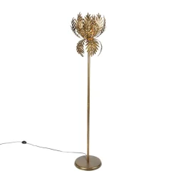 Staande Lampen-QAZQA vloerlampen botanica goudkleurig e27