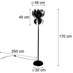 Staande Lampen-QAZQA vloerlampen botanica goudkleurig e27