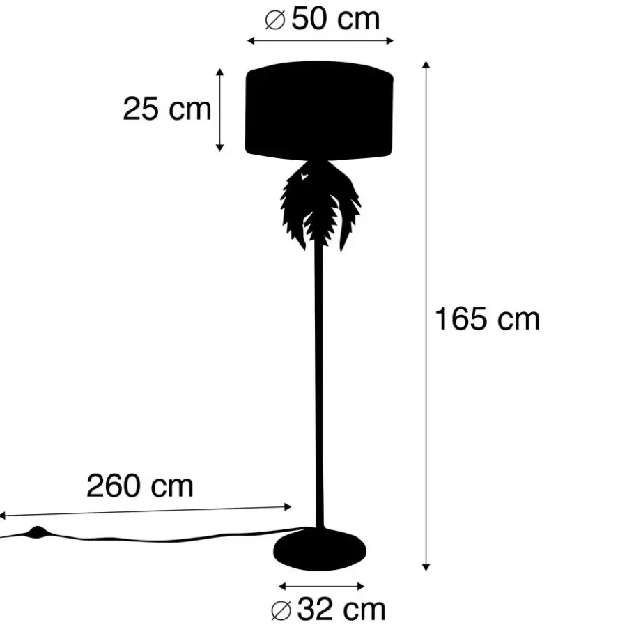 QAZQA vloerlampen botanica taupe e27