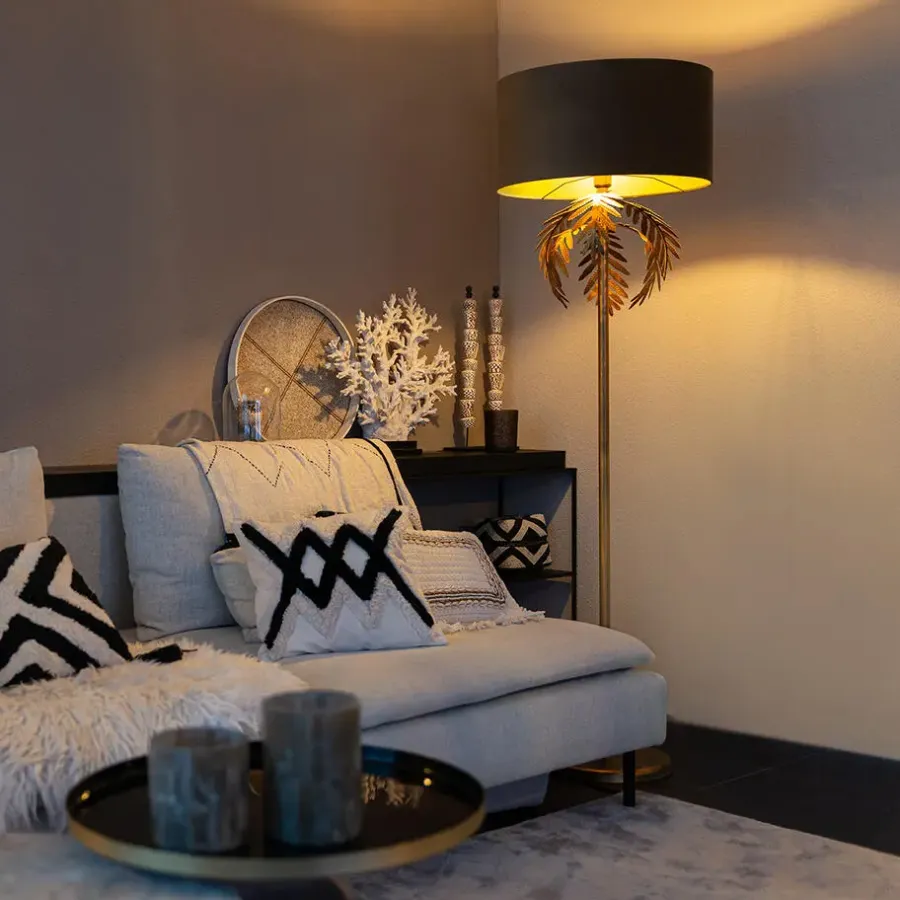 QAZQA vloerlampen botanica taupe e27