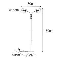 Staande Lampen-QAZQA vloerlampen carmen zwart e14