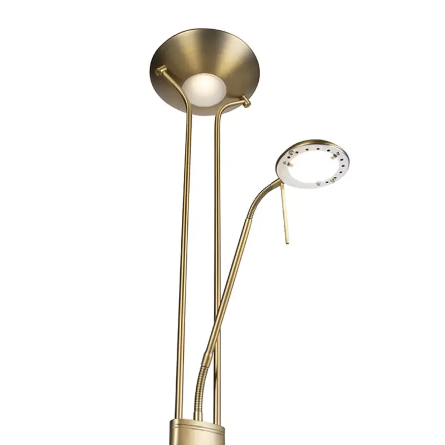 Staande Lampen-QAZQA vloerlampen diva bruin geïntegreerde led