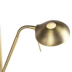 Staande Lampen-QAZQA vloerlampen diva bruin geïntegreerde led