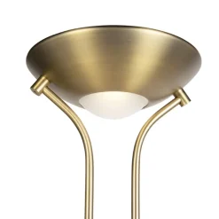 Staande Lampen-QAZQA vloerlampen diva bruin geïntegreerde led