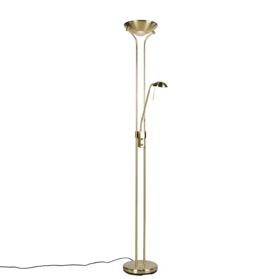Staande Lampen-QAZQA vloerlampen diva goudkleurig geïntegreerde led