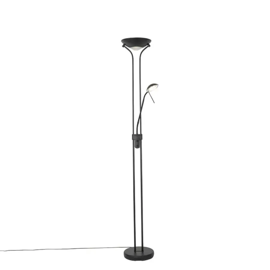 QAZQA vloerlampen diva zwart geïntegreerde led