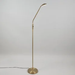 Staande Lampen-QAZQA vloerlampen eva bruin geïntegreerde led