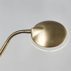 Staande Lampen-QAZQA vloerlampen eva bruin geïntegreerde led