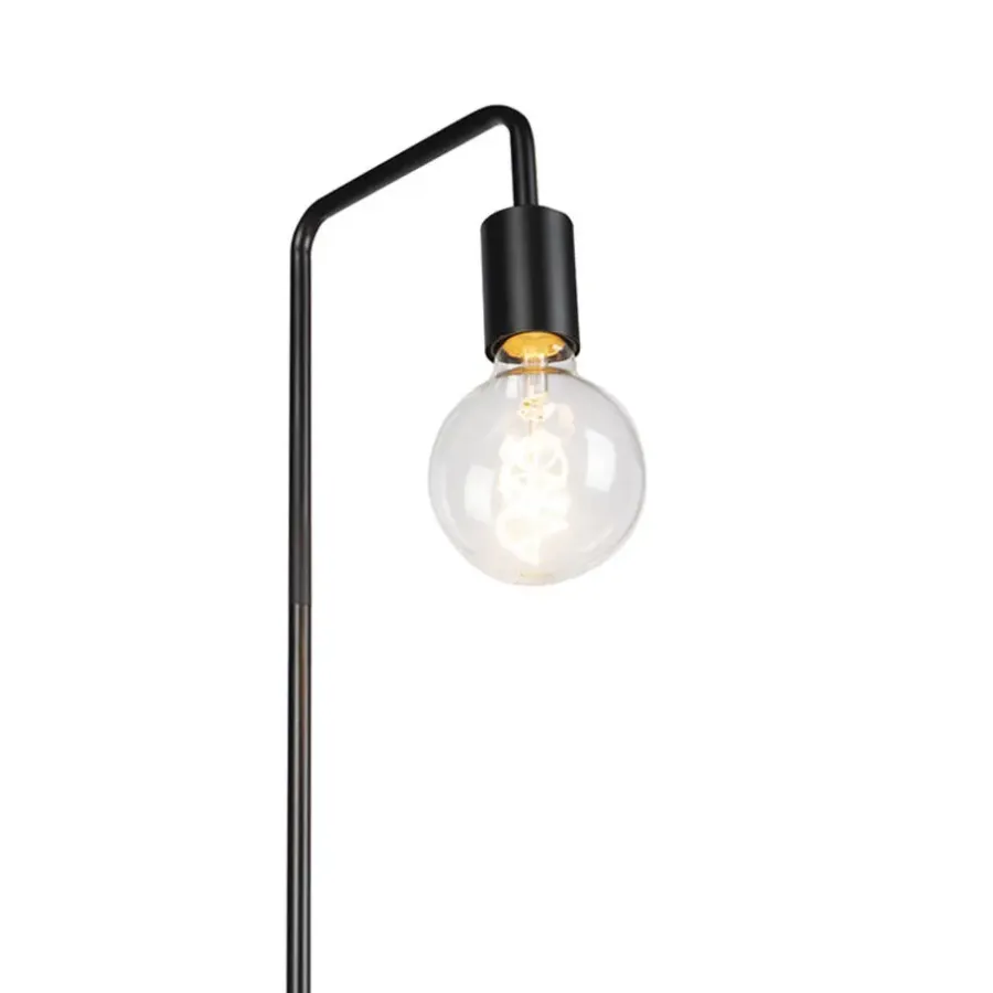 Staande Lampen-QAZQA vloerlampen facil zwart e27