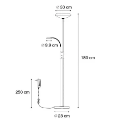 Staande Lampen-QAZQA vloerlampen fez bruin geïntegreerde led