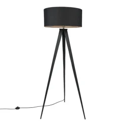 QAZQA vloerlampen ilse zwart e27