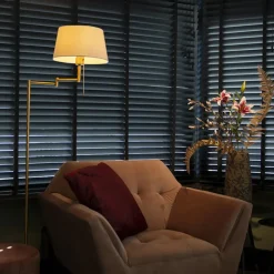 Staande Lampen-QAZQA vloerlampen ladas bruin e27